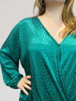 Μπλούζα σατέν κρουαζέ Plus size - Image 2
