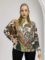 Πλεκτή μπλούζα με χρυσή κλωστή one size - Image 2