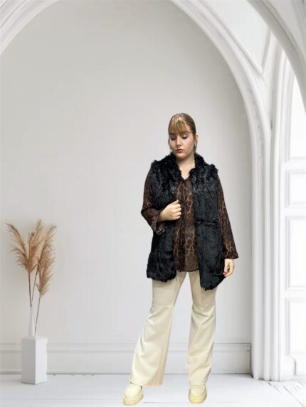 Αμάνικο γουνάκι μαύρο