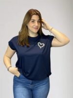 Μπλουζάκι με λεπτομέρεια στρας one size - Image 4