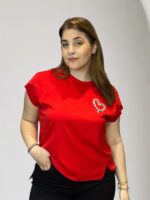 Μπλουζάκι με λεπτομέρεια στρας one size