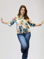 Σατέν εμπριμέ πουκάμισο Οne size - Image 2