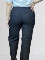 Παντελόνα τύπου jean μαύρη με κουμπιά - Image 3