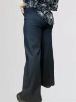 Παντελόνα τύπου jean μαύρη με ζώνη - Image 2