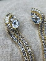 Μακριά Χρυσά Σκουλαρίκια με Κρύσταλλα & Σταγόνα  925 - Image 2