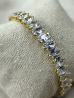 Χρυσό Tennis (σειρά ζιρκόνια) Βραχιόλι με Οβάλ Ζιρκόνια