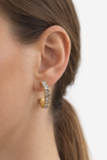 Gold Baguette Spark Hoops