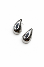Silver Drop Mirror Earrings - Image 2