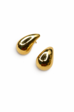 Gold Drop Curve Earrings - Image 3