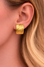 Golden Wave Textured Earrings