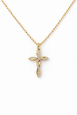 Twisted Crystal Cross Necklace - Image 2