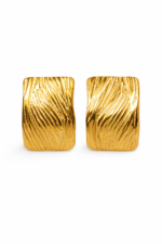 Golden Wave Textured Earrings - Image 2