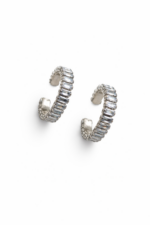 Silver Baguette Glow Hoops - Image 2