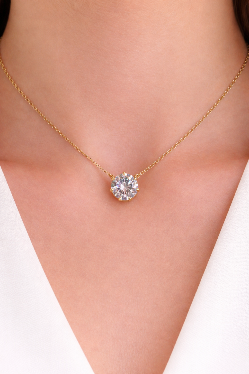 e1134073-a5fa-41f1-ba5a-c663ec736295 Classic Spark Solitaire Necklace - Image 1