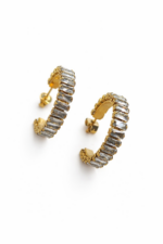 Gold Baguette Spark Hoops - Image 2