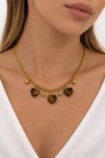 Golden Heart Tiger Eye Necklace