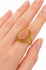 Selene Peach Stone Ring