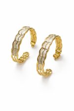 Ivory Wave Hoop Earrings - Image 2