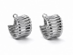 Silver Waves Hoops - Image 3