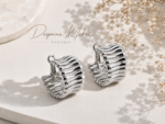 Silver Waves Hoops - Image 2