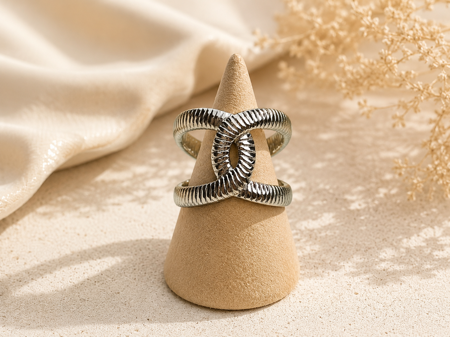 Silver Infinity Texture Ring