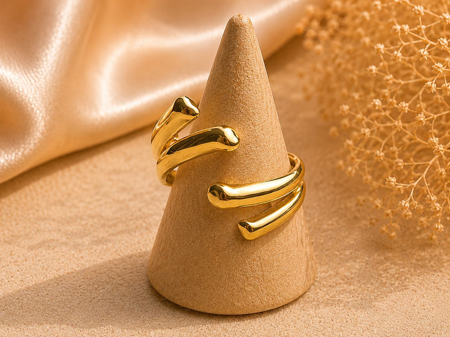 374 Golden Flow Steel Ring - Image 1