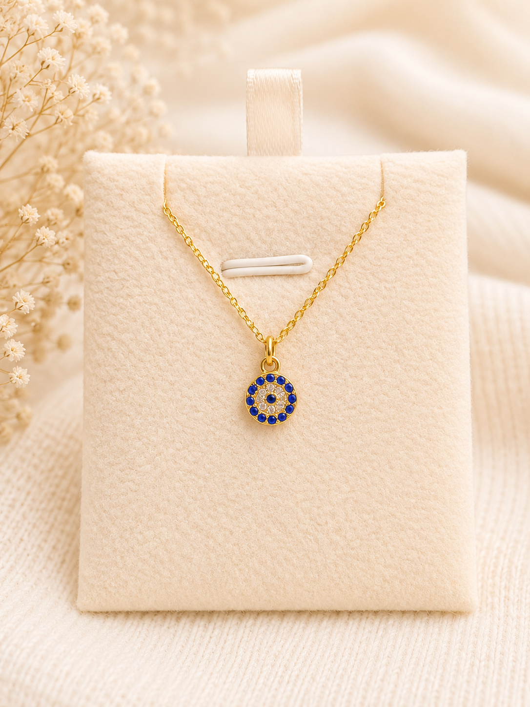 Golden Evil Eye Charm Necklace