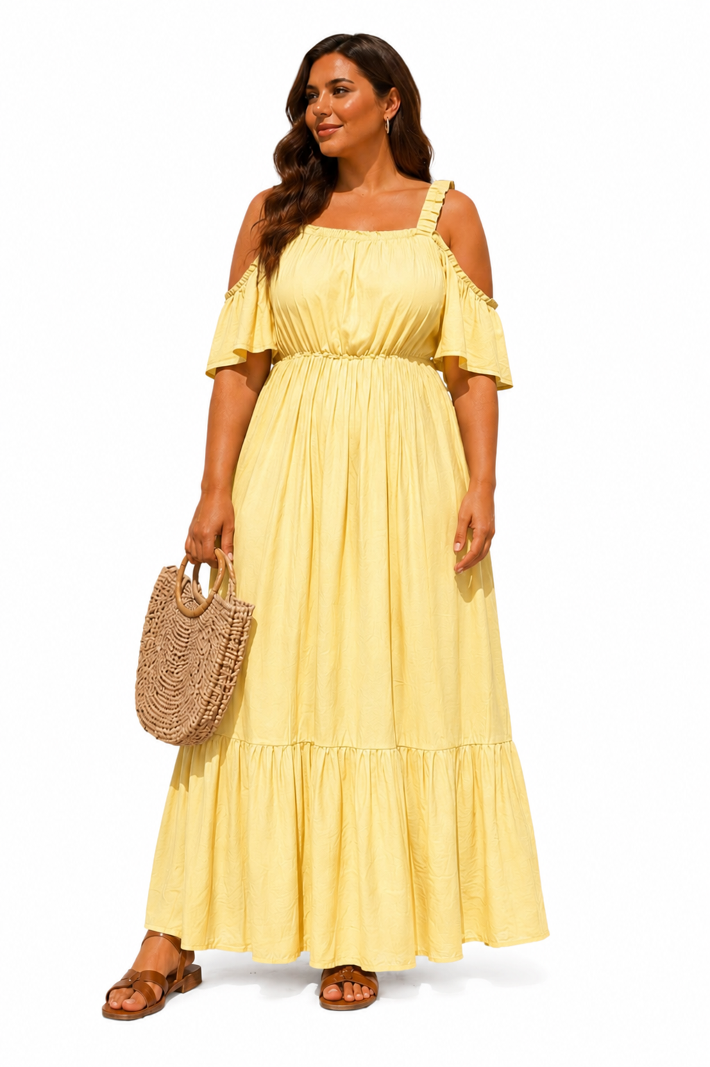 Lemon Breeze – Maxi Φόρεμα Plus Size