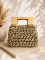 Boho Macramé Τσάντα "Sahara" με Ξύλινη Λαβή - Image 2