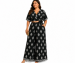 Noir Blossom – Σετ Κρουαζέ & Παντελόνα Plus size