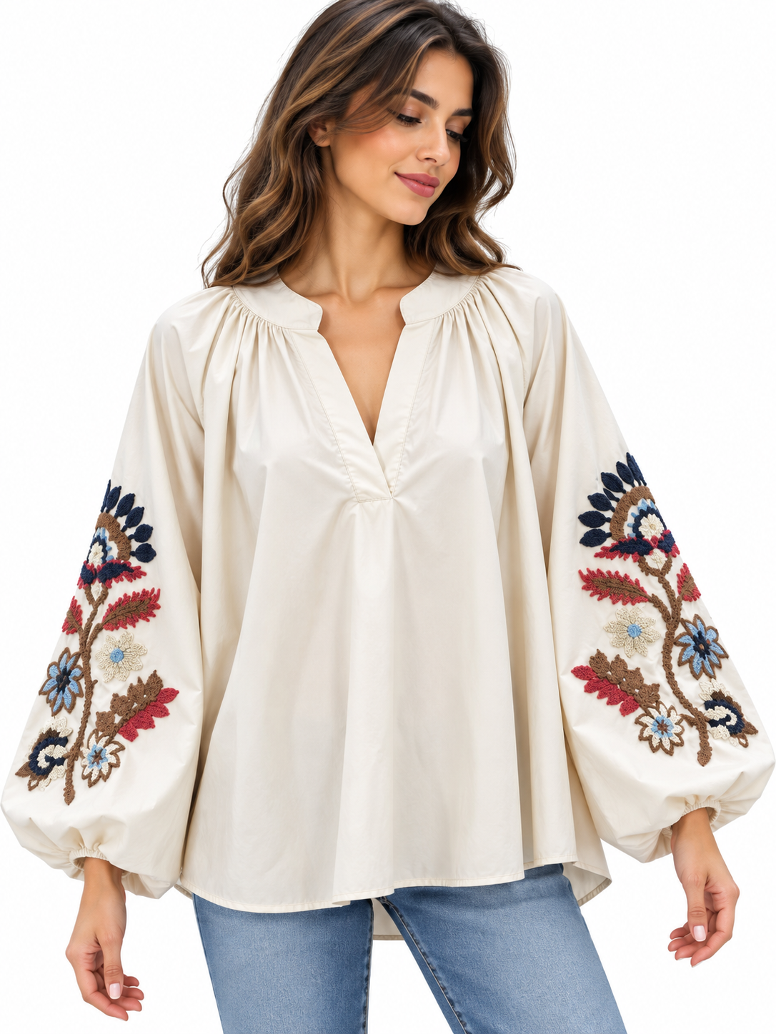 Boho Bloom Blouse Μπεζ